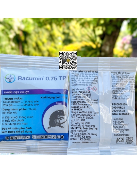 Racumin 0,75 TP - 20gr (12h x 24 gói)