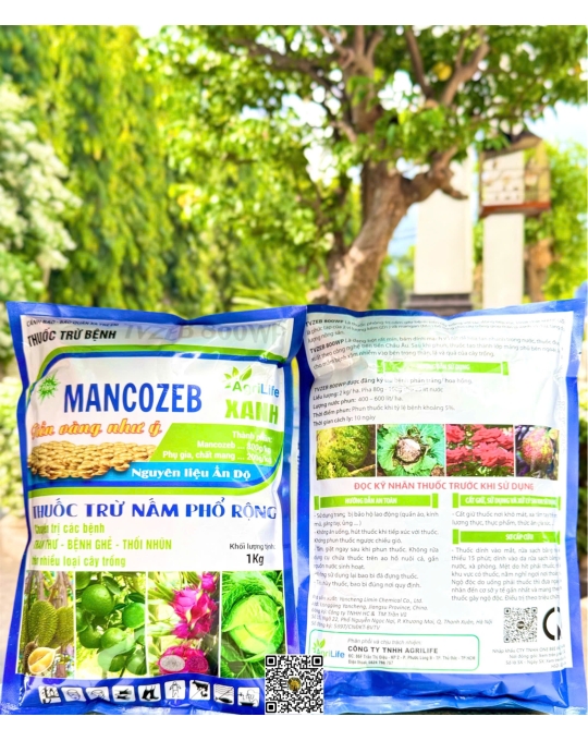 Mancozeb 80WP Xanh - 1kg x 20 gói